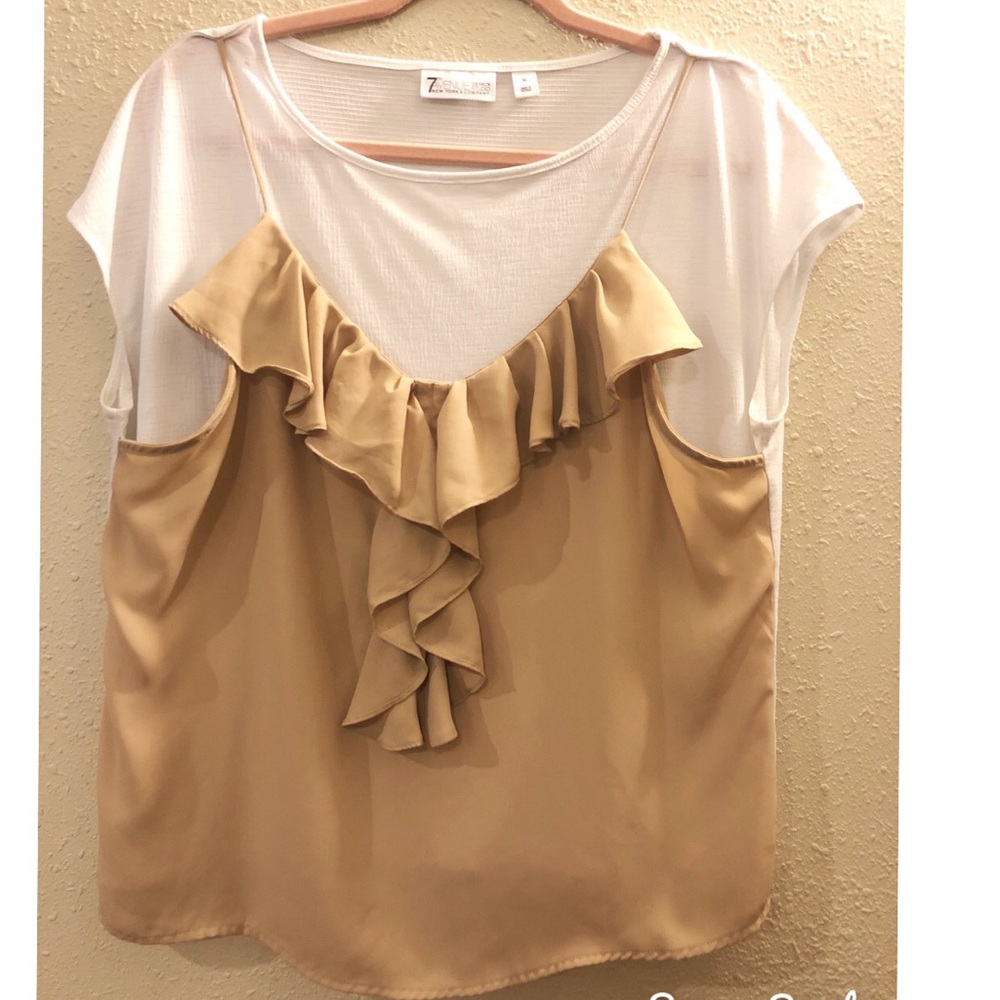 New York and Company ruffle blouse